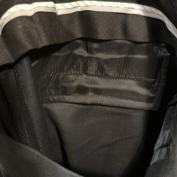 Banana Republic 718 Trouser Cuff Stretch Straight Sheen Black pants Size 14 - Picture 7 of 11